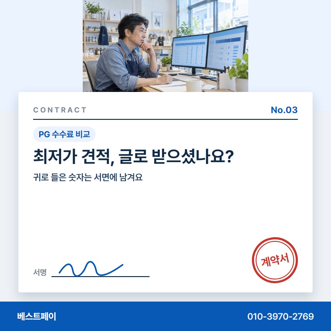 PG 수수료 비교 최저가 견적, 글로 받으셨나요? — 말로 들은 조건이 글로 남는 길을 아홉 쪽에 담았습니다