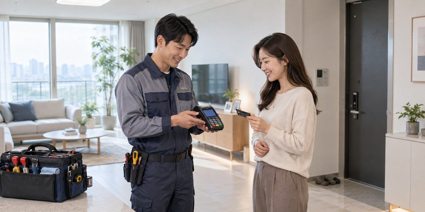 매장 안에서 휴대용 결제 기기를 살펴보는 사람들 — PG 수수료 비교 낮은 숫자를 들으셨다면, 이제 그 숫자를 종이 위에 올릴 차례입니다.